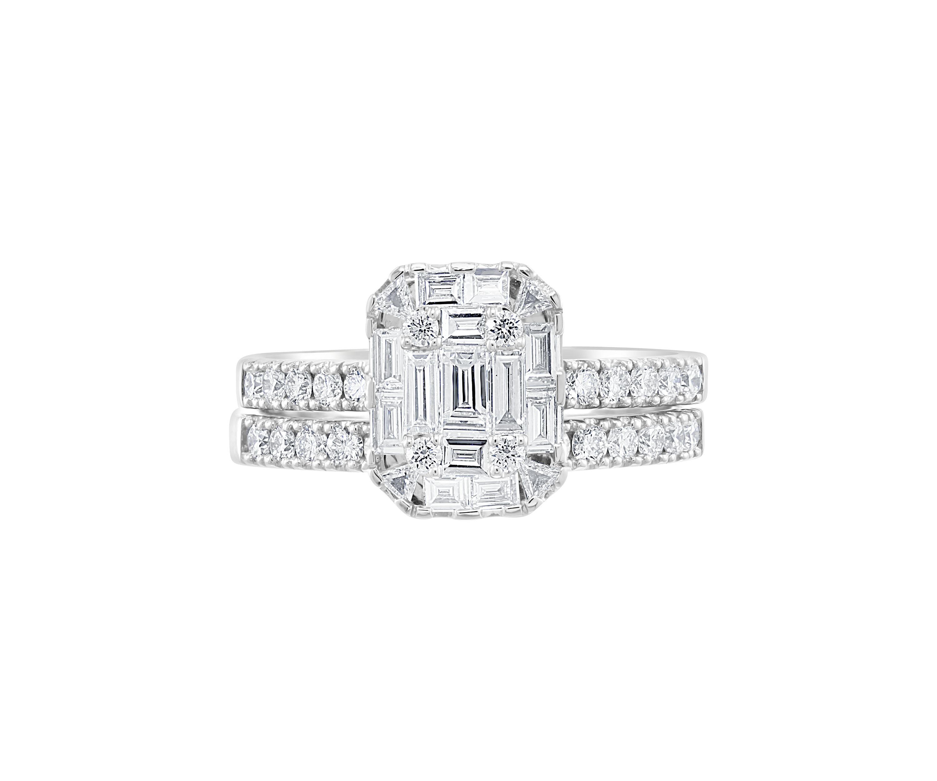 1.2 ct. t.w. Diamond Ring Set in 14K White Gold 