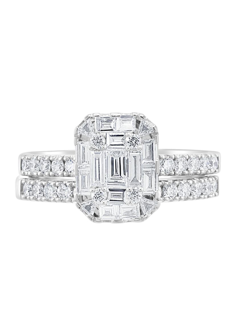 1.2 ct. t.w. Diamond Ring Set in 14K White Gold 