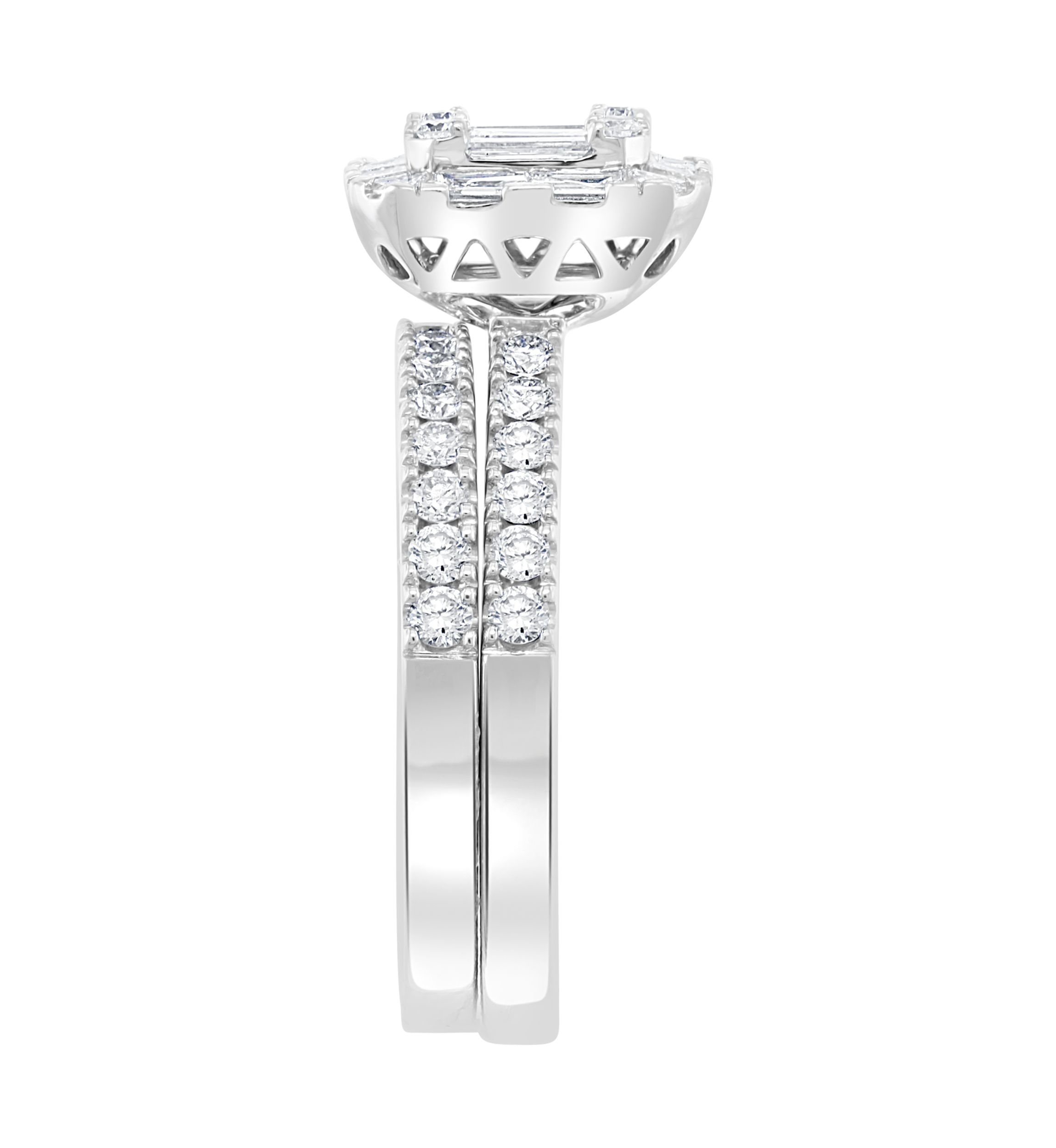 1.2 ct. t.w. Diamond Ring Set in 14K White Gold 