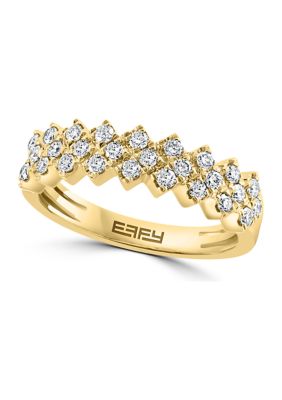 Effy Diamond Ring In 14K Yellow Gold