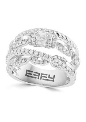 Effy 1.14 Ct. T.w. Diamond Band Ring In 14K White Gold