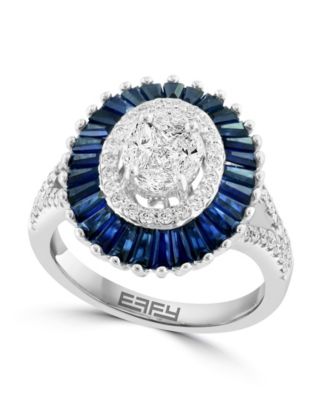 Effy Diamond And Natural Sapphire Ring in 14K White Gold -  5400452WP0GC84DS3