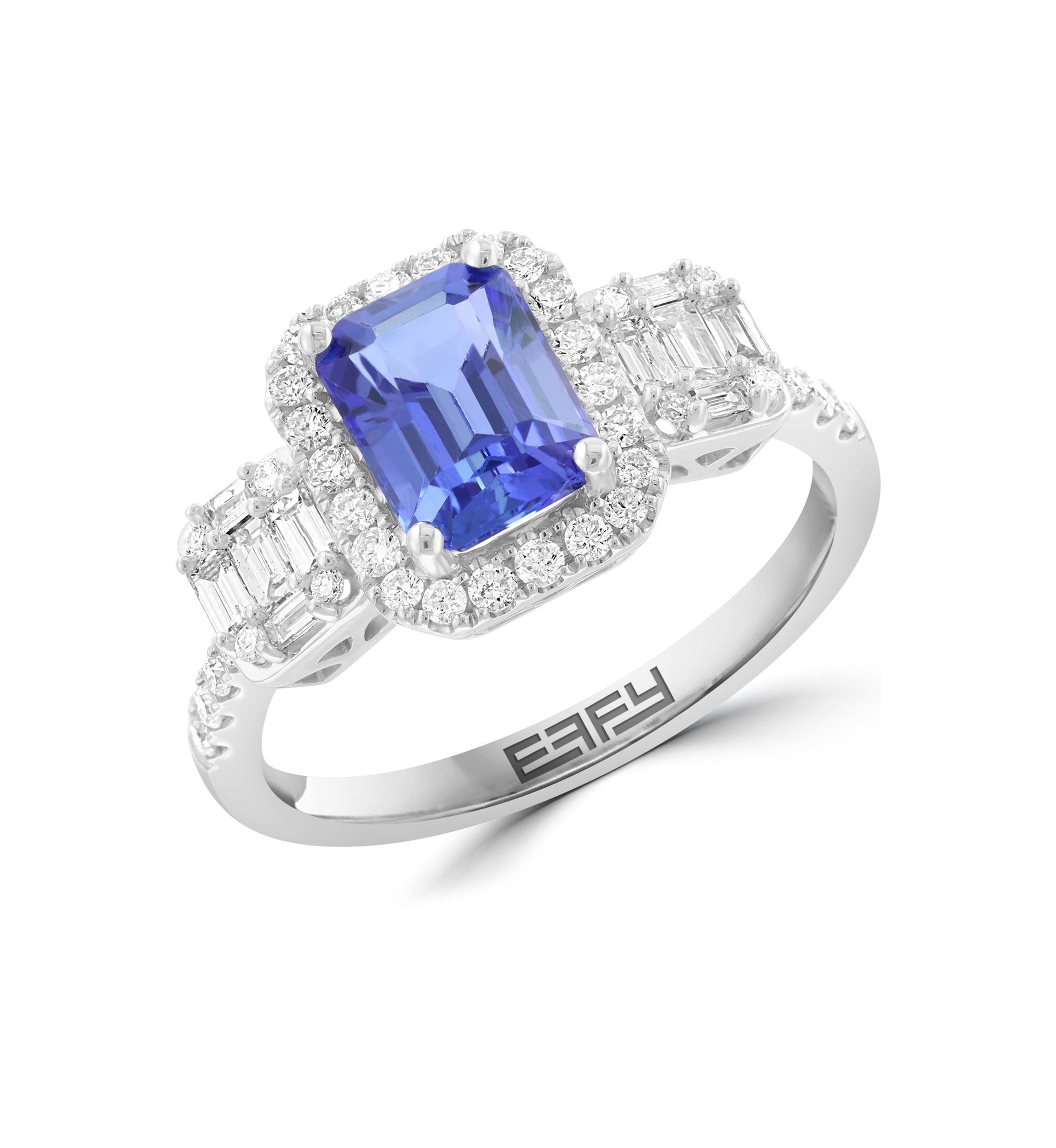 14K White Gold Diamond Tanzanite Ring 