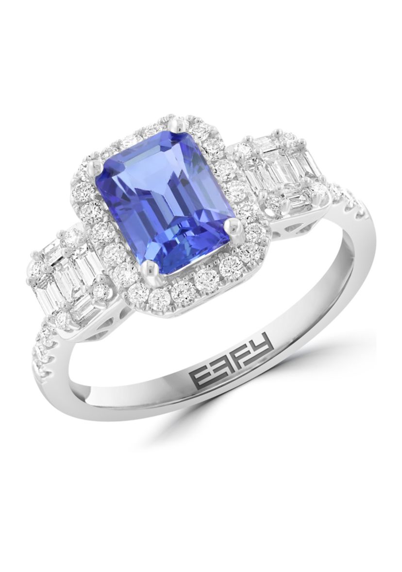 14K White Gold Diamond Tanzanite Ring 