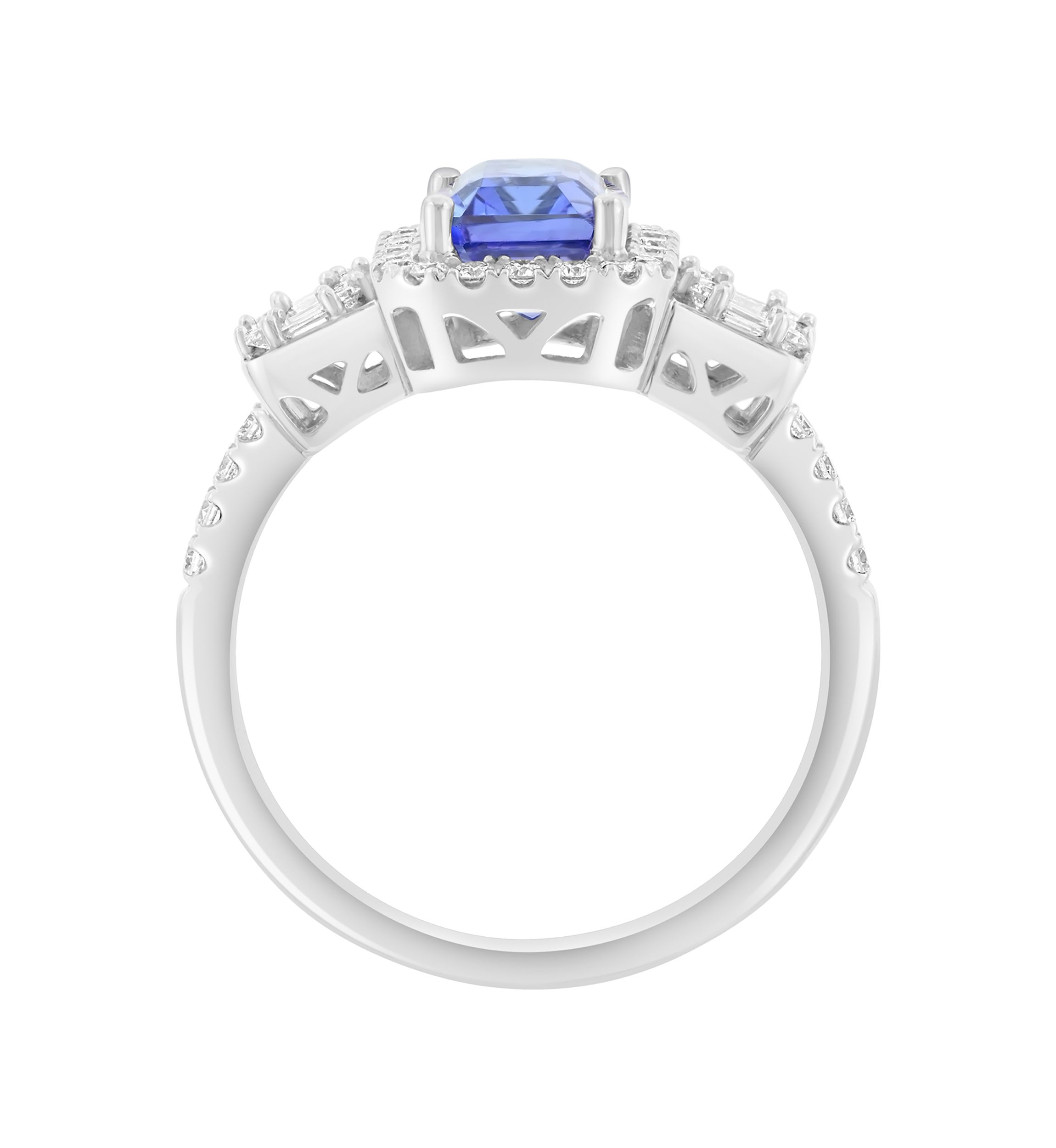 14K White Gold Diamond Tanzanite Ring 