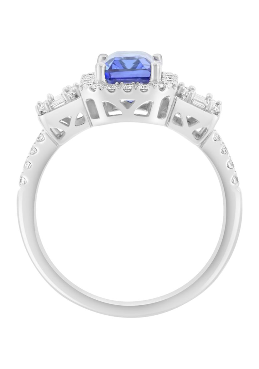 14K White Gold Diamond Tanzanite Ring 