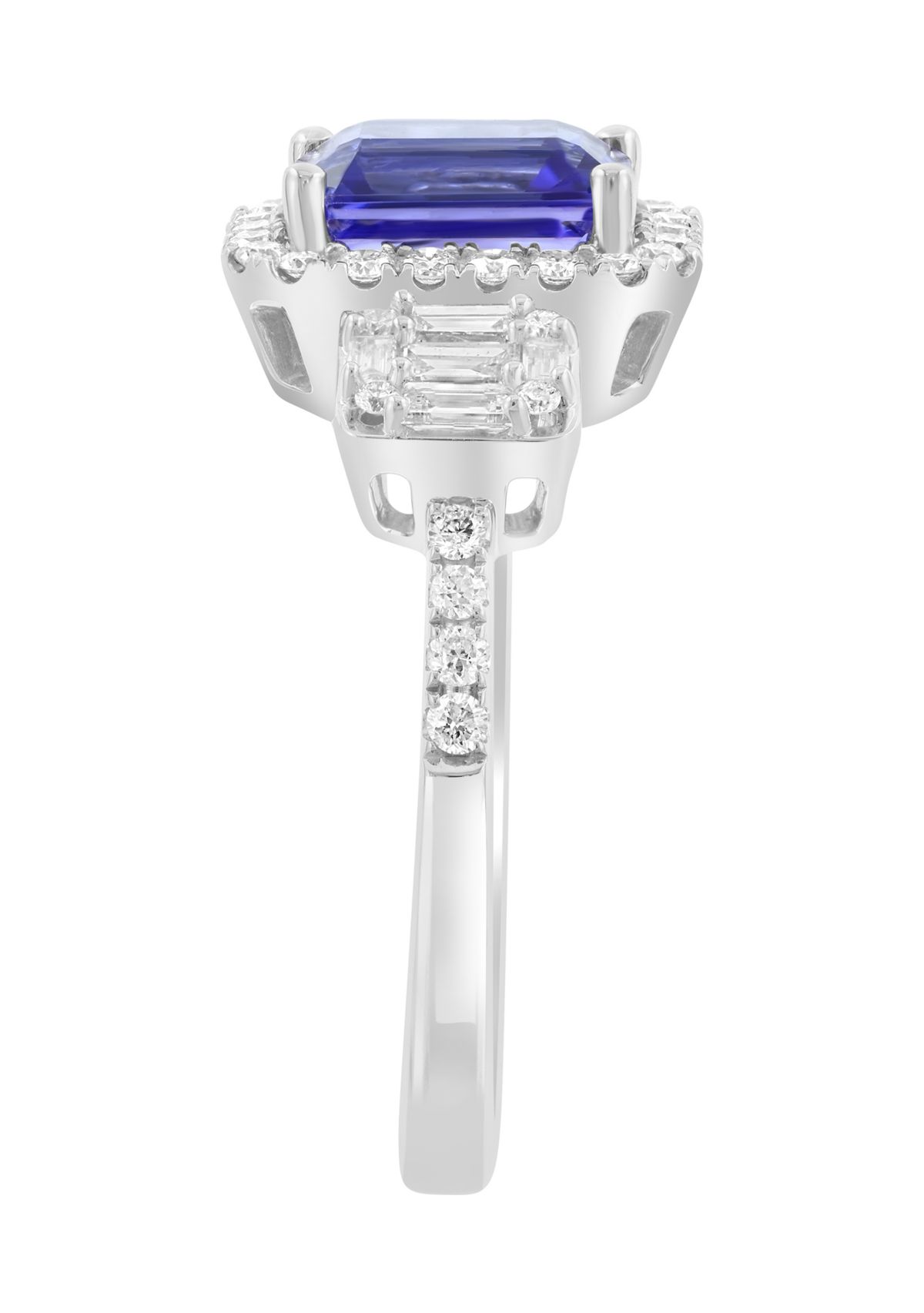 14K White Gold Diamond Tanzanite Ring 