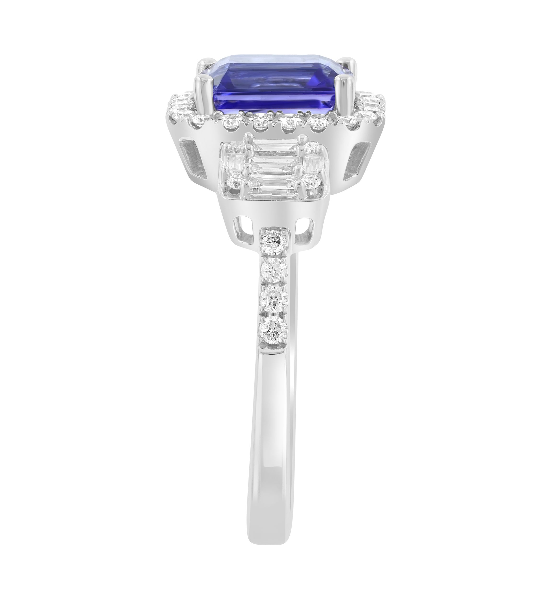14K White Gold Diamond Tanzanite Ring 