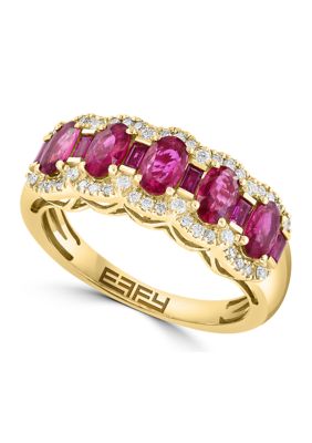 Effy 1/5 ct. t.w. Diamond, 1.27 ct. t.w. Natural Ruby Ring in 14K Yellow Gold -  5400452WP0GS58DR4