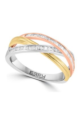 Effy 1/3 Ct. T.w. Diamond Band Ring In 14K White, Yellow, Pink Gold
