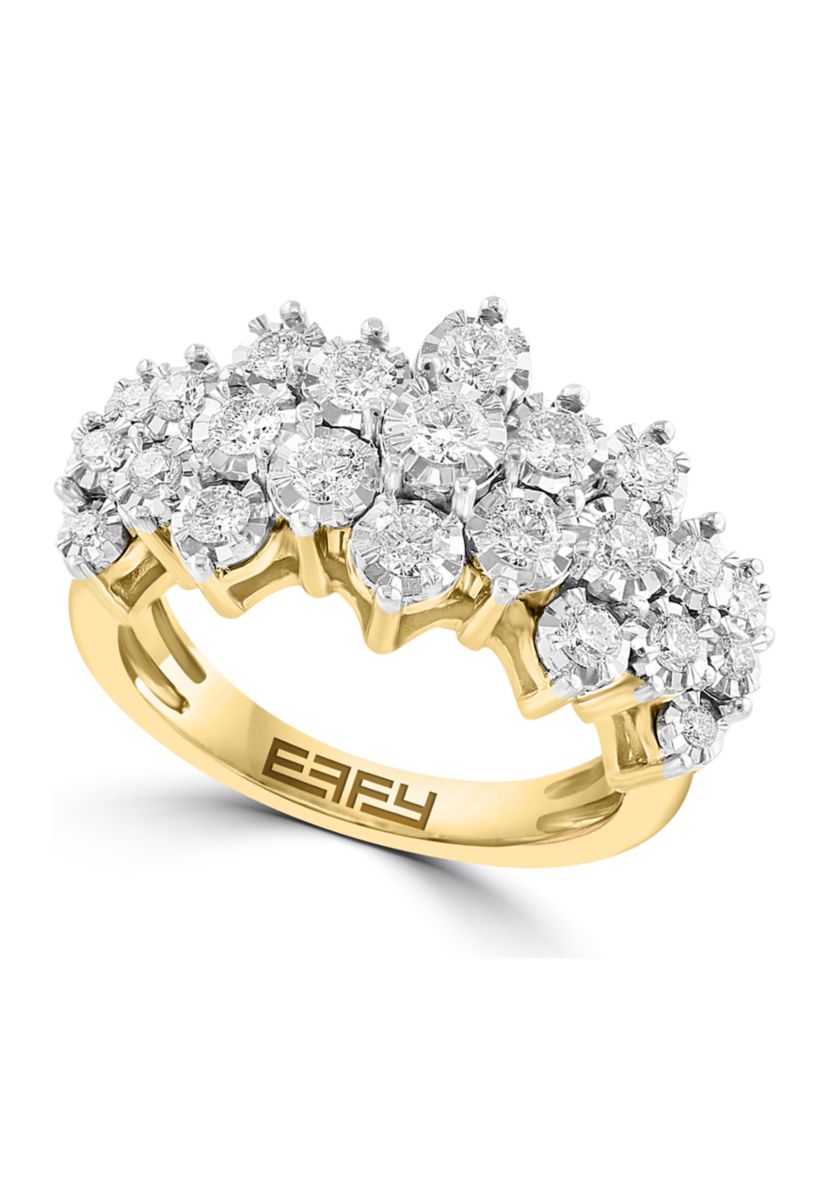 1 ct. t.w. Miracle Set Diamond Band Ring in 14K White and Yellow Gold