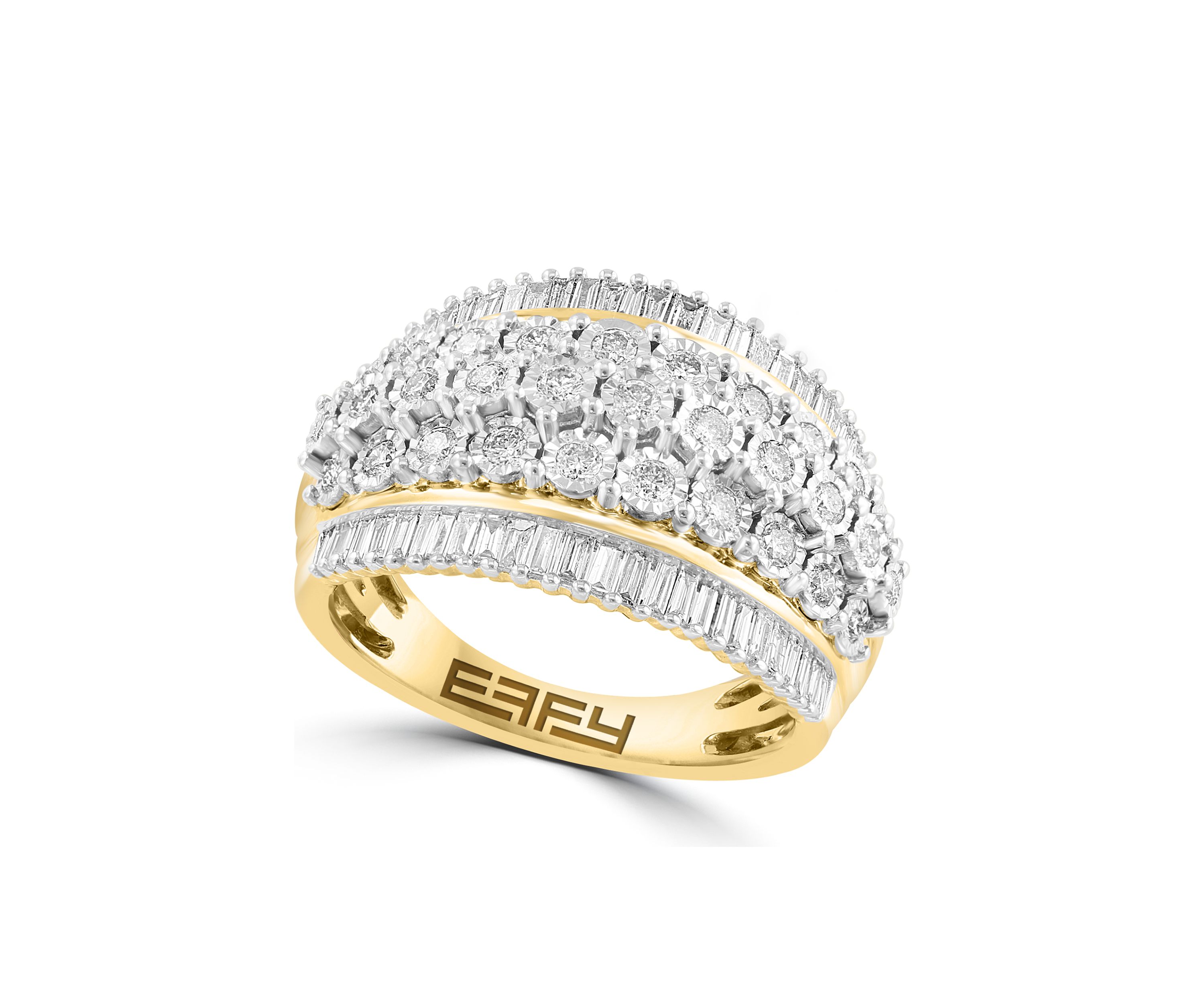 1 ct. t.w. Miracle Set Diamond Band Ring in 14K White and Yellow Gold