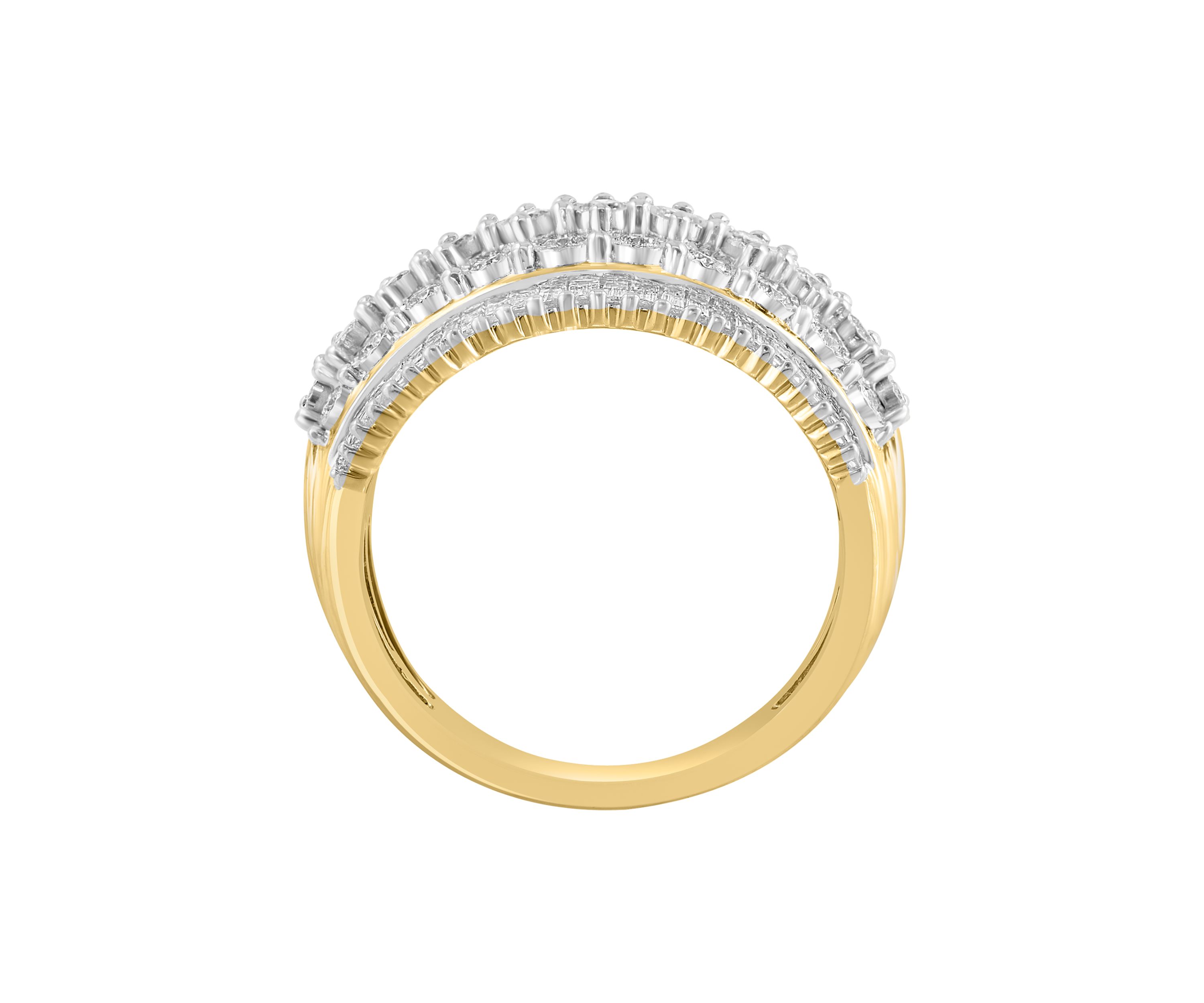 1 ct. t.w. Miracle Set Diamond Band Ring in 14K White and Yellow Gold