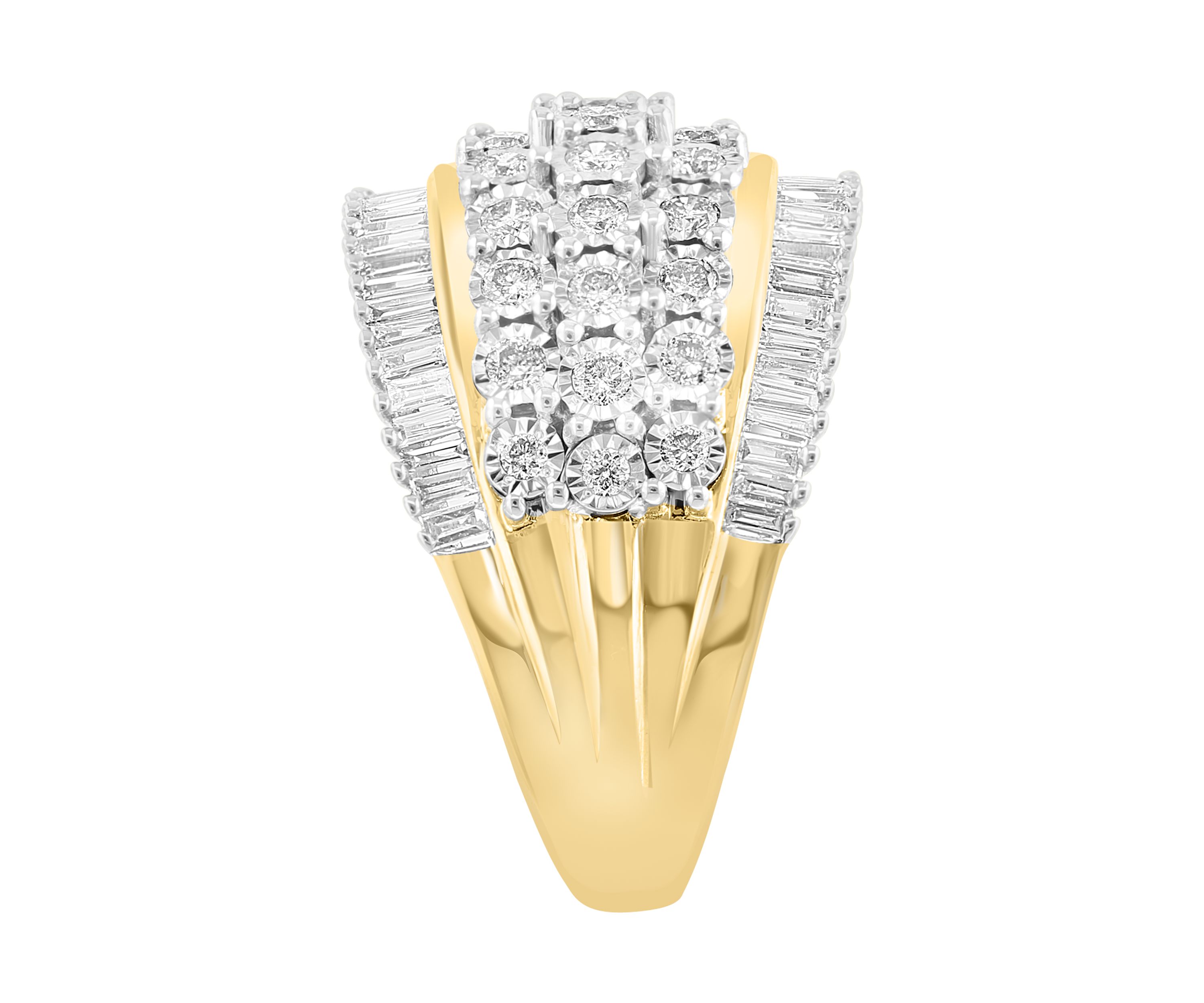 1 ct. t.w. Miracle Set Diamond Band Ring in 14K White and Yellow Gold