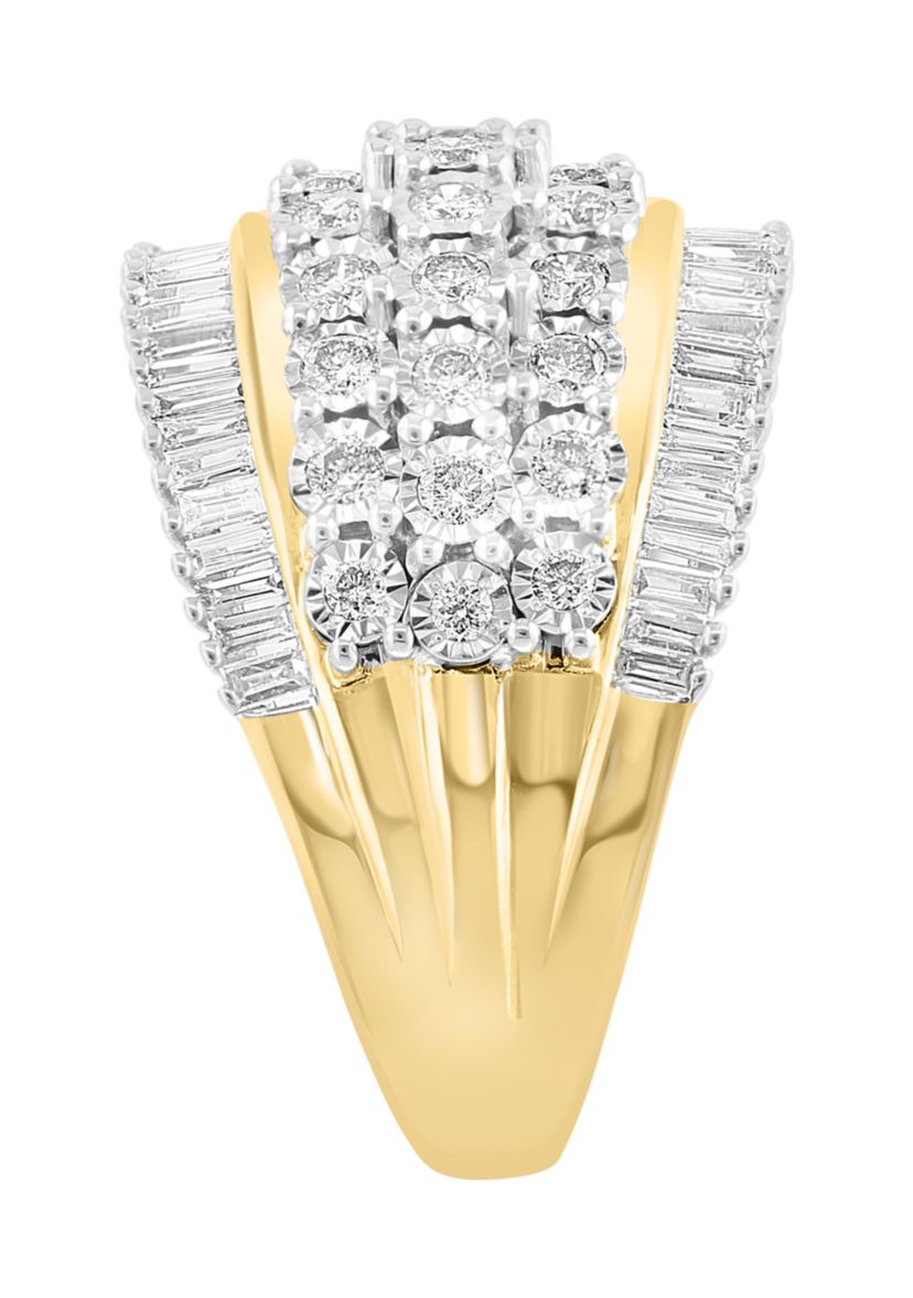 1 ct. t.w. Miracle Set Diamond Band Ring in 14K White and Yellow Gold