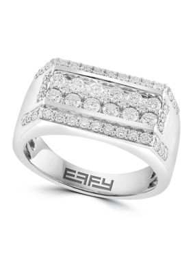 Effy Men's 1.2 Ct. T.w. Diamond Ring In 14K White Gold