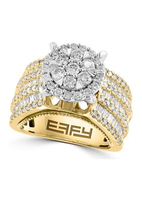 Effy 2.25 Ct. T.w. Diamond Ring In 14K White And Yellow Gold