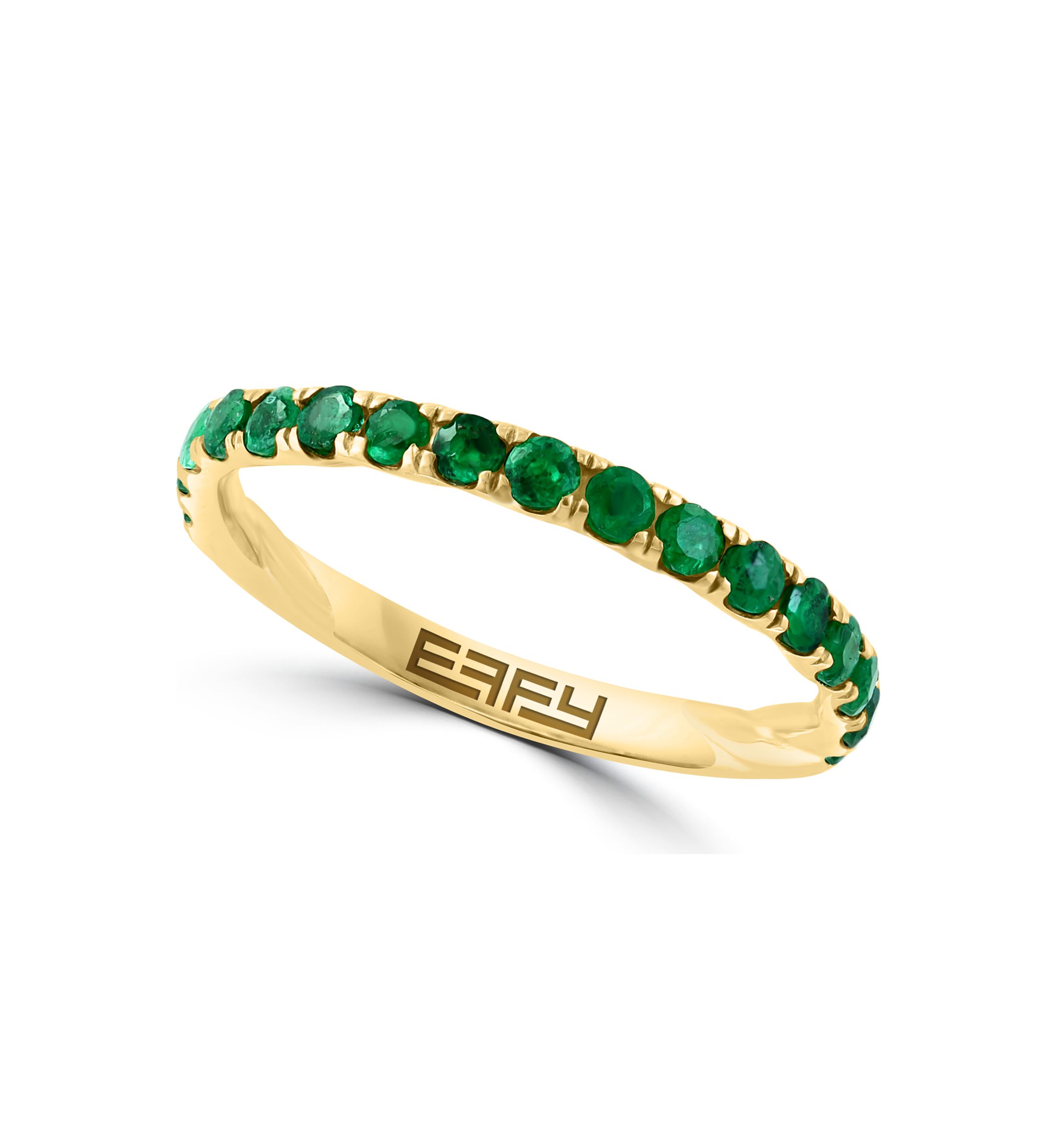 1/2 ct. t.w. Emerald Ring in 14K Yellow Gold Plated Sterling Silver