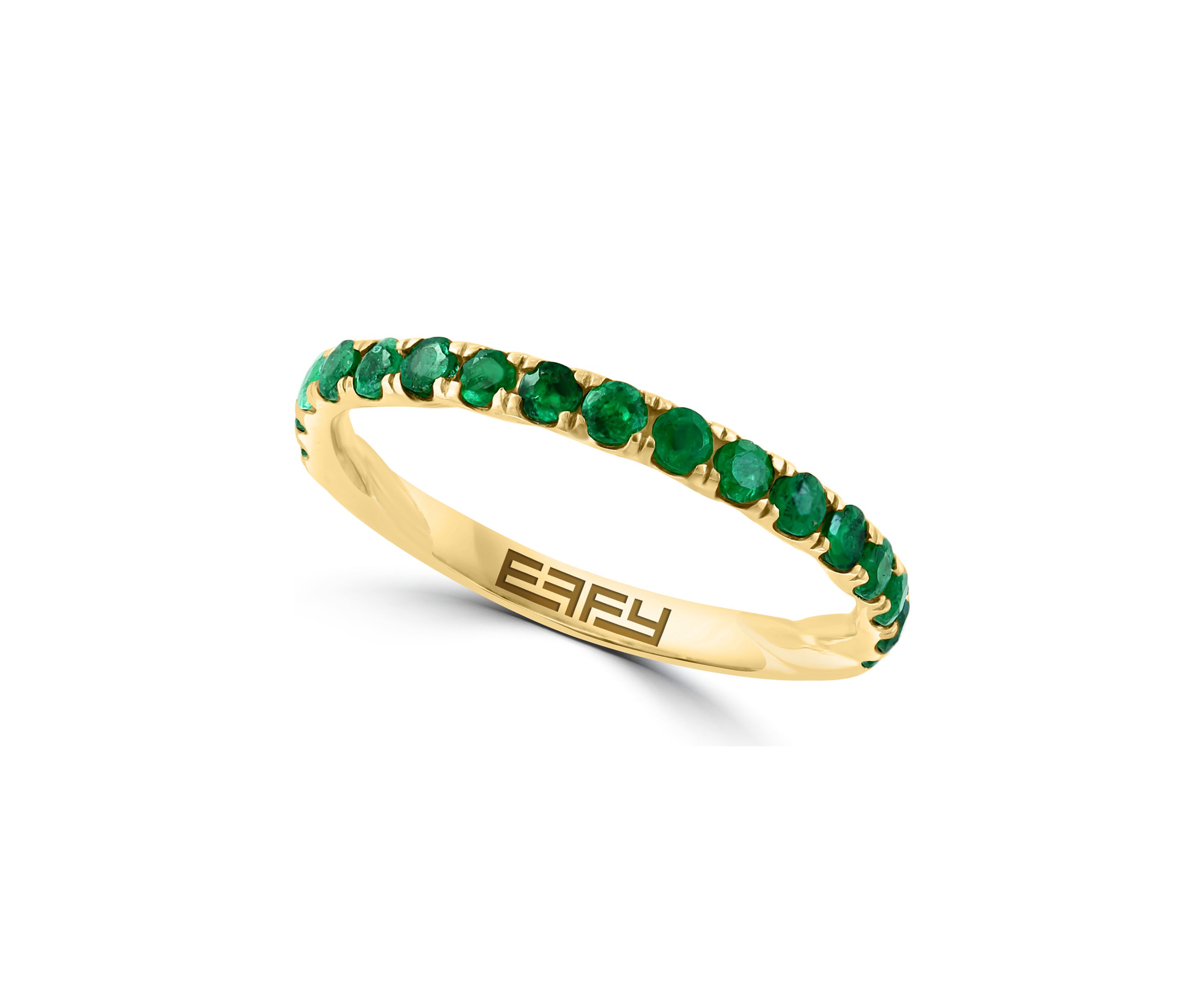 1/2 ct. t.w. Emerald Ring in 14K Yellow Gold Plated Sterling Silver