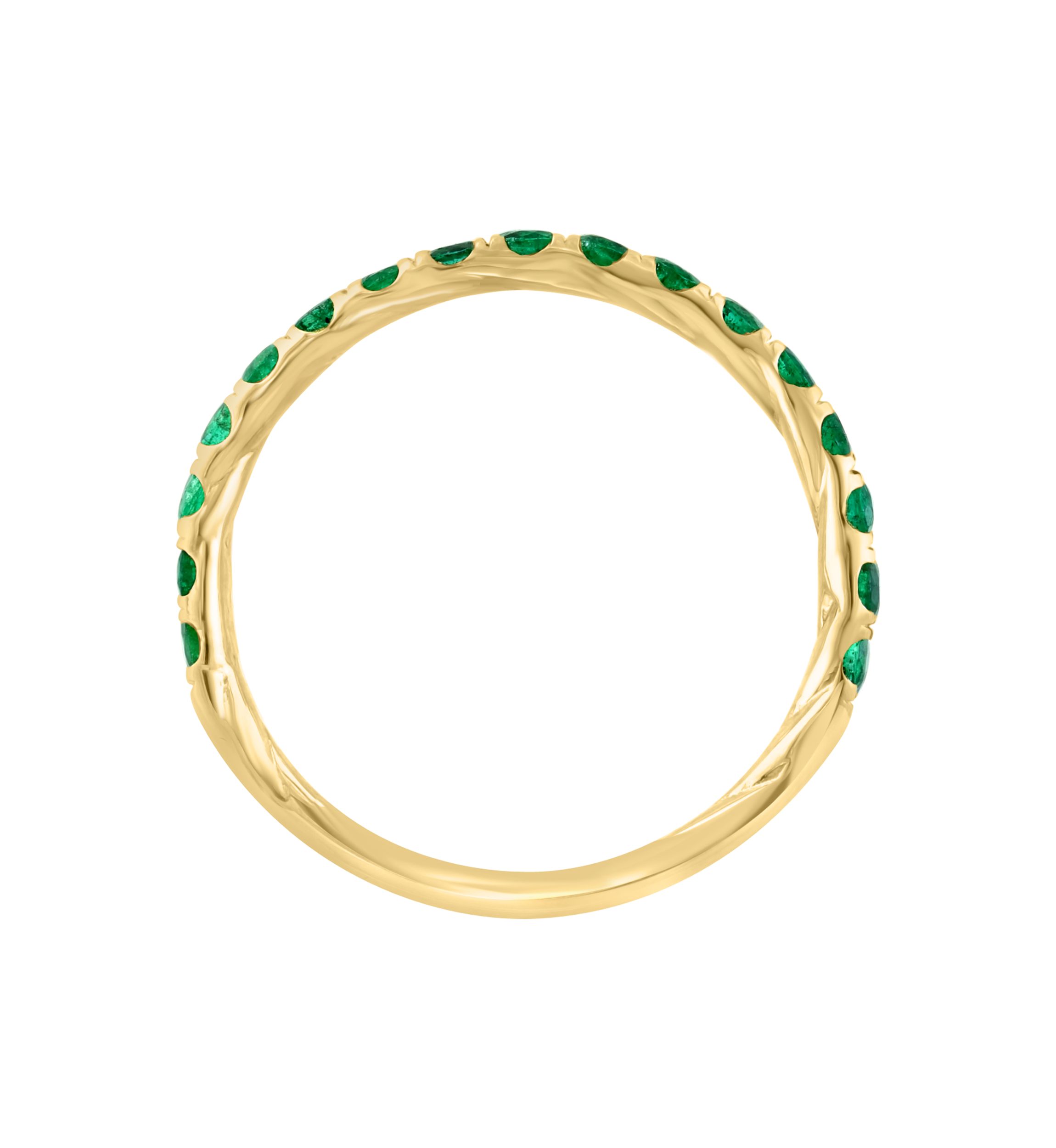 1/2 ct. t.w. Emerald Ring in 14K Yellow Gold Plated Sterling Silver