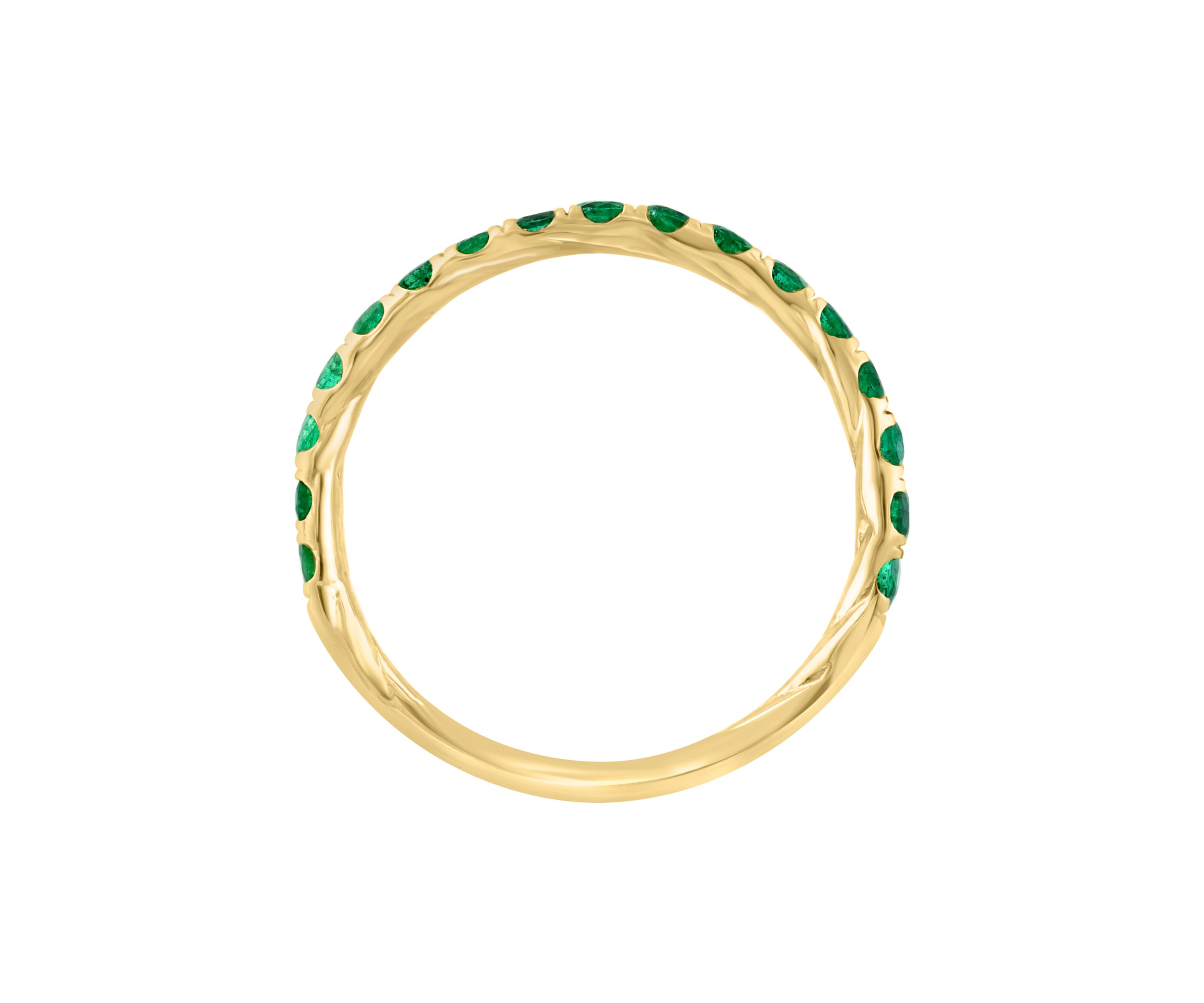 1/2 ct. t.w. Emerald Ring in 14K Yellow Gold Plated Sterling Silver