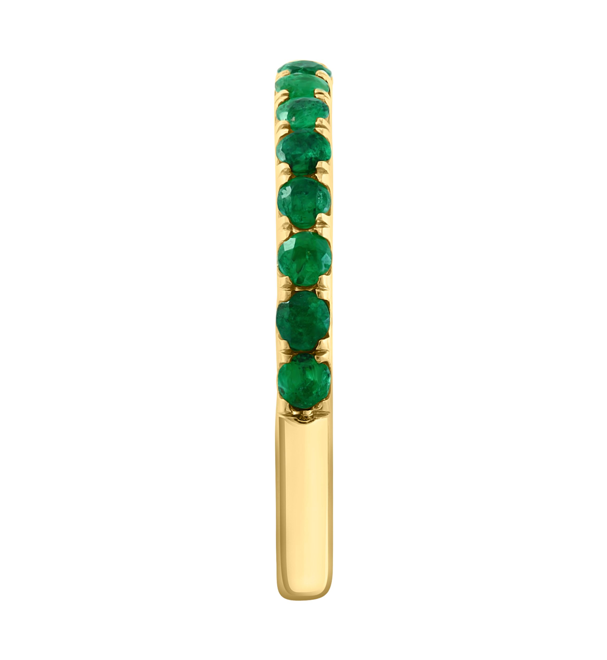 1/2 ct. t.w. Emerald Ring in 14K Yellow Gold Plated Sterling Silver