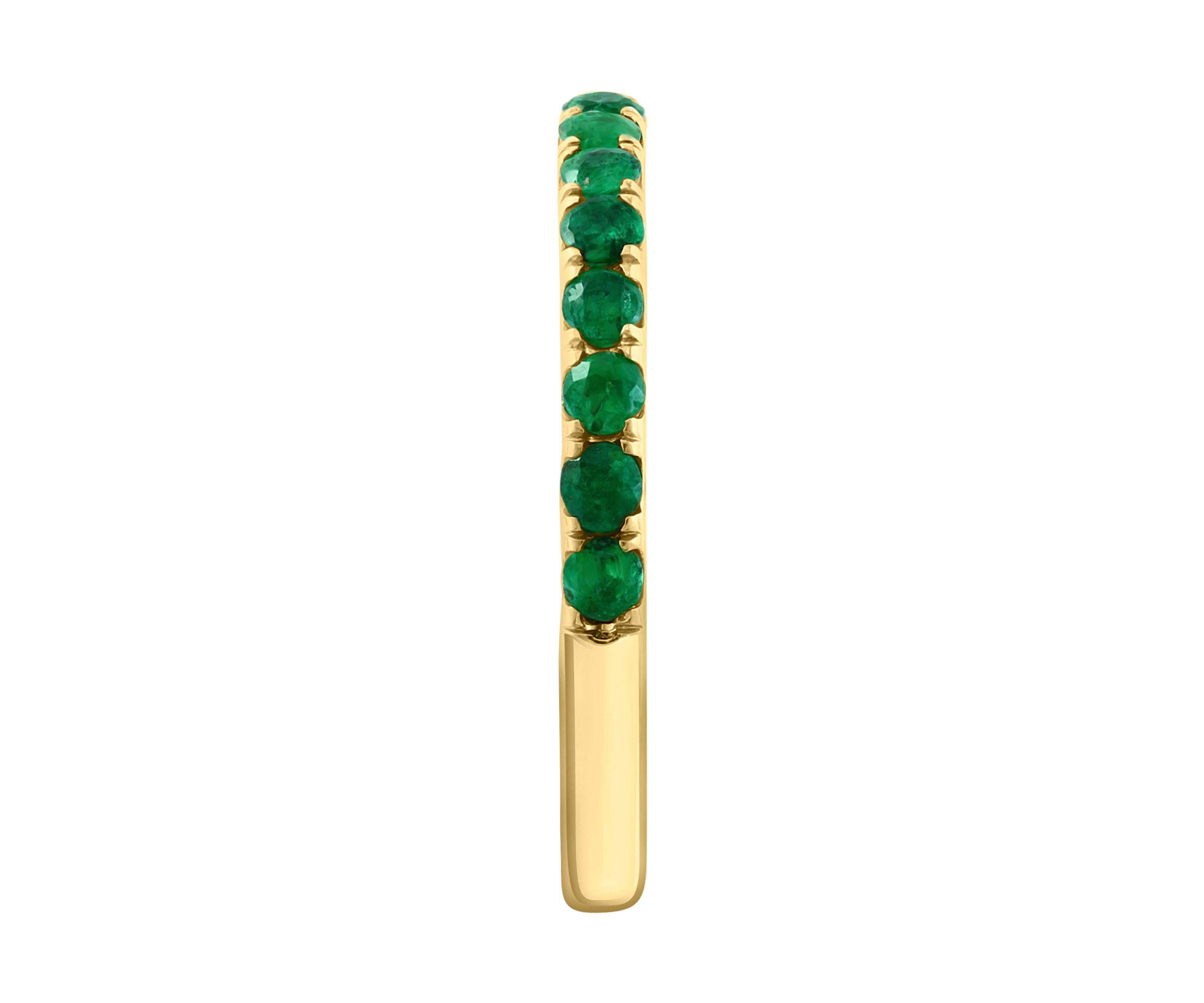 1/2 ct. t.w. Emerald Ring in 14K Yellow Gold Plated Sterling Silver