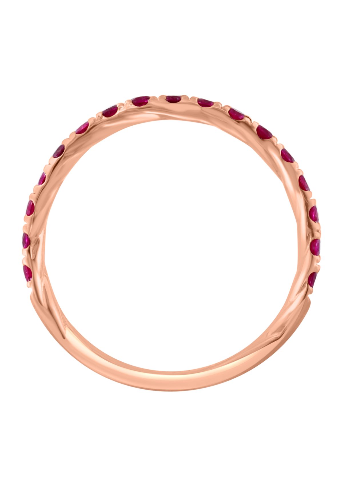 Natural Ruby Ring in 14K Rose Gold Plated Sterling Silver
