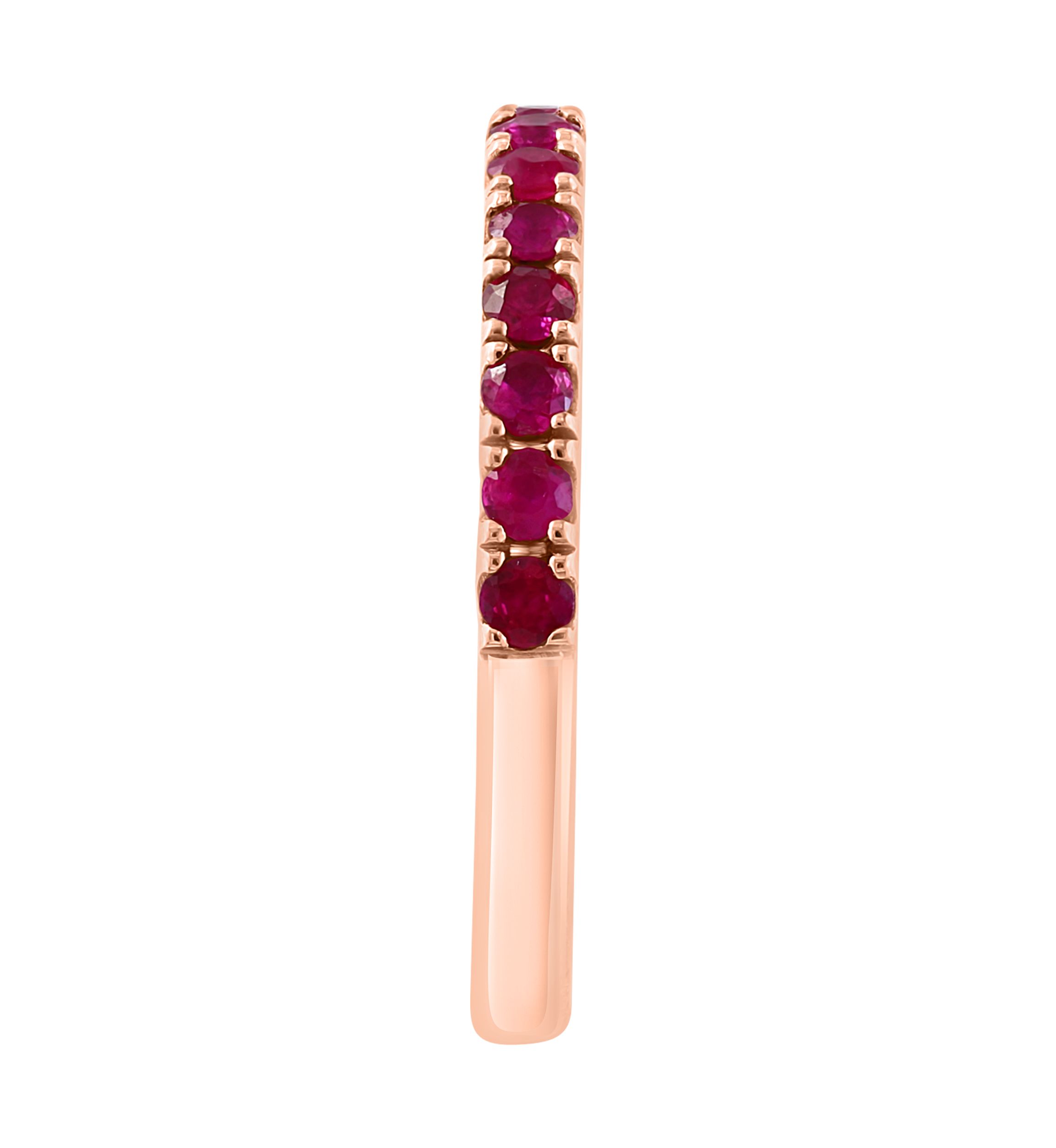 Natural Ruby Ring in 14K Rose Gold Plated Sterling Silver