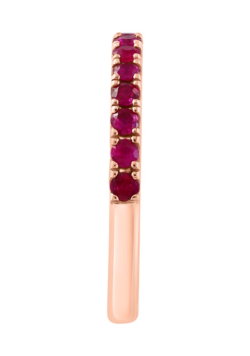 Natural Ruby Ring in 14K Rose Gold Plated Sterling Silver