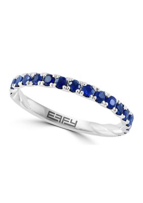 Effy 1/2 Ct. T.w. Sapphire Ring In 14K White Gold, Silver, 7 -  0191120822815