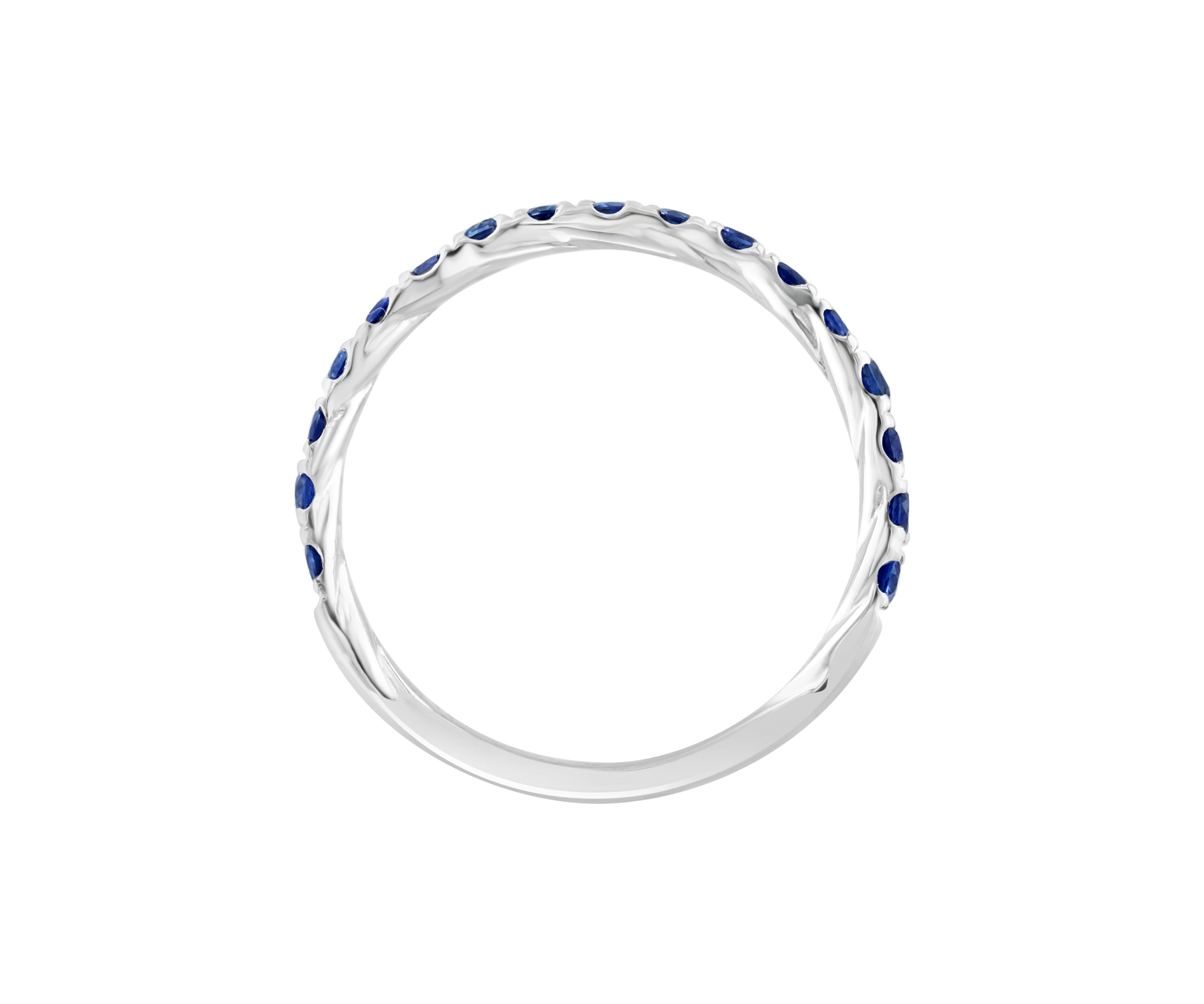 1/2 ct. t.w. Sapphire Ring in 14K White Gold Plated Sterling Silver
