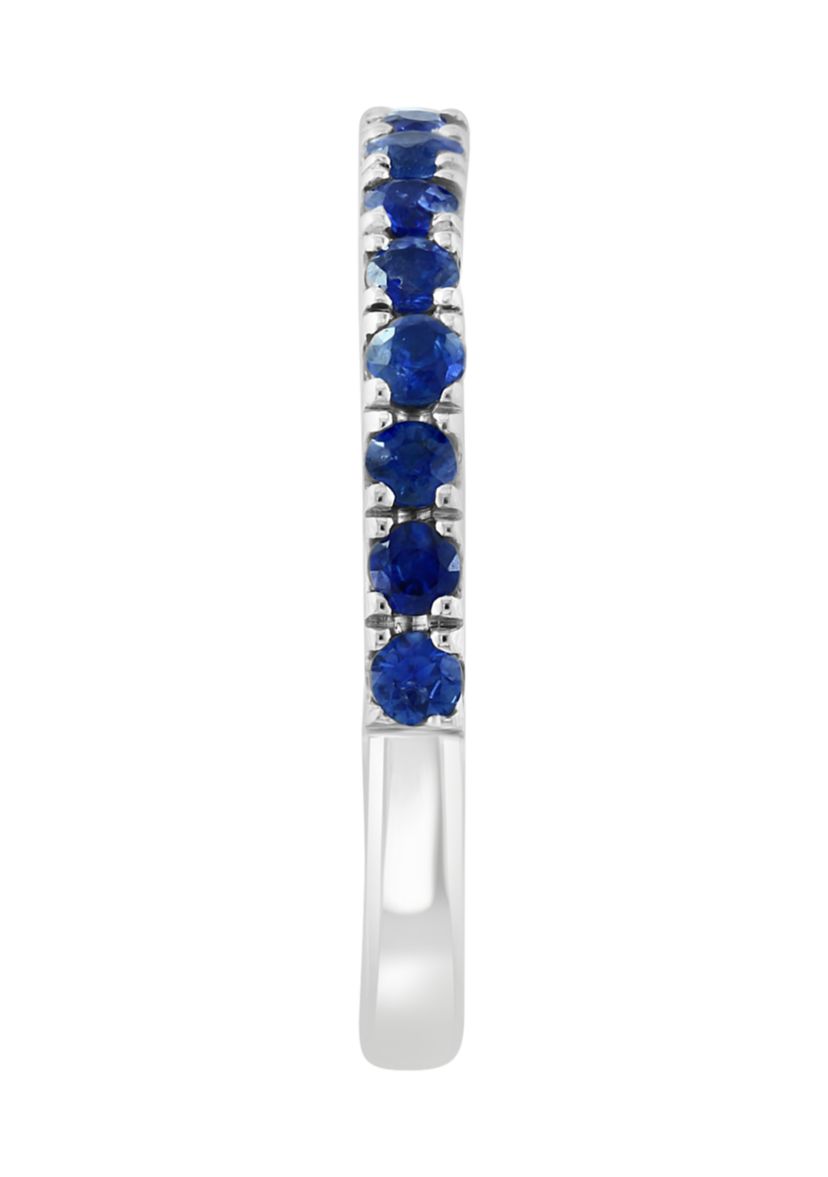 1/2 ct. t.w. Sapphire Ring in 14K White Gold Plated Sterling Silver