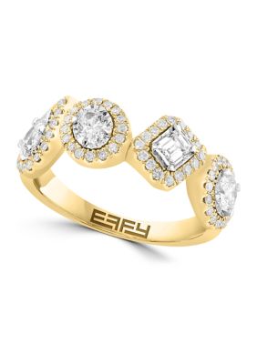 Effy 1 Ct. T.w. Diamond Ring In 14K White And Yellow Gold
