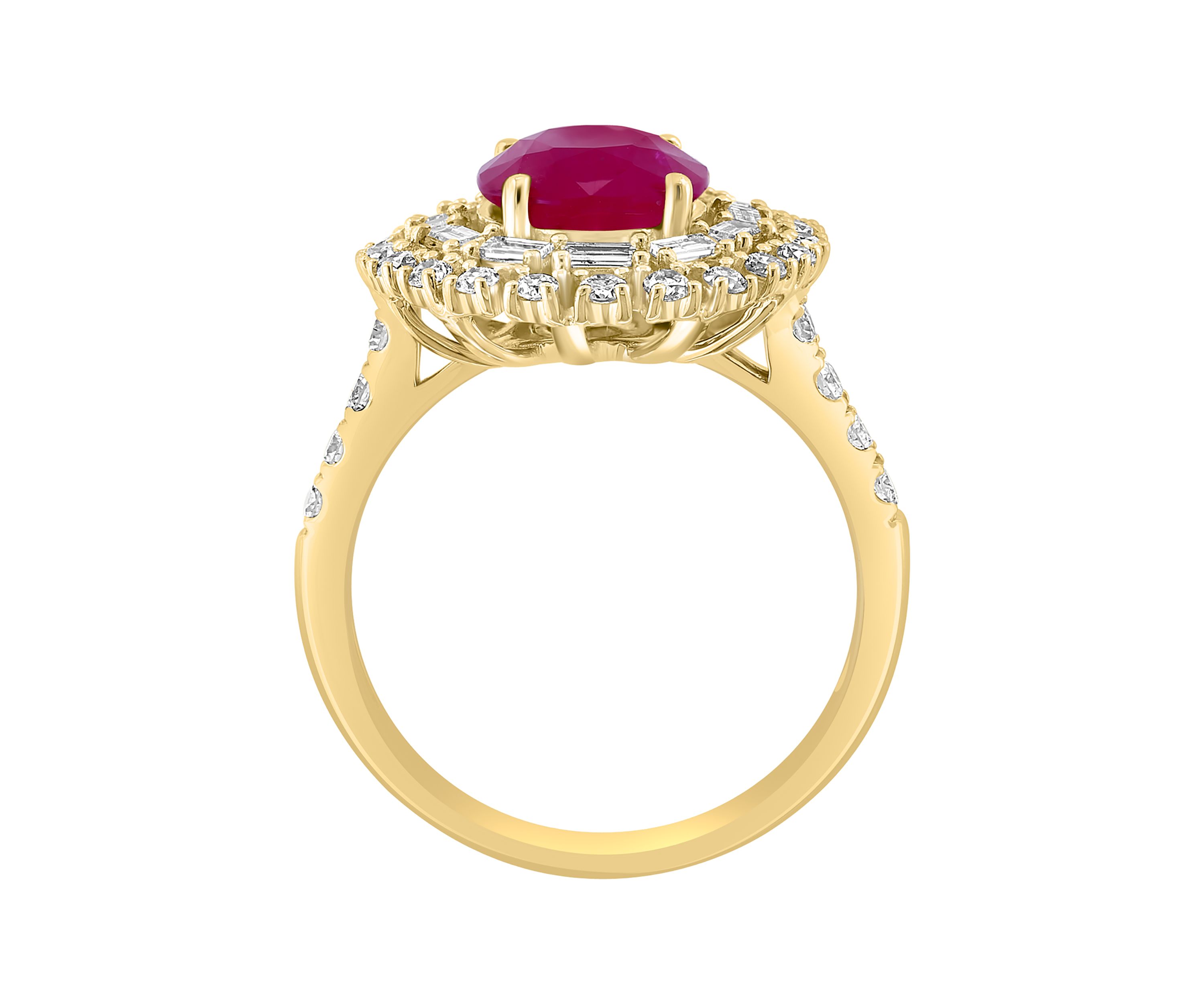 Diamond and Ruby Ring in 14K Yellow Gold