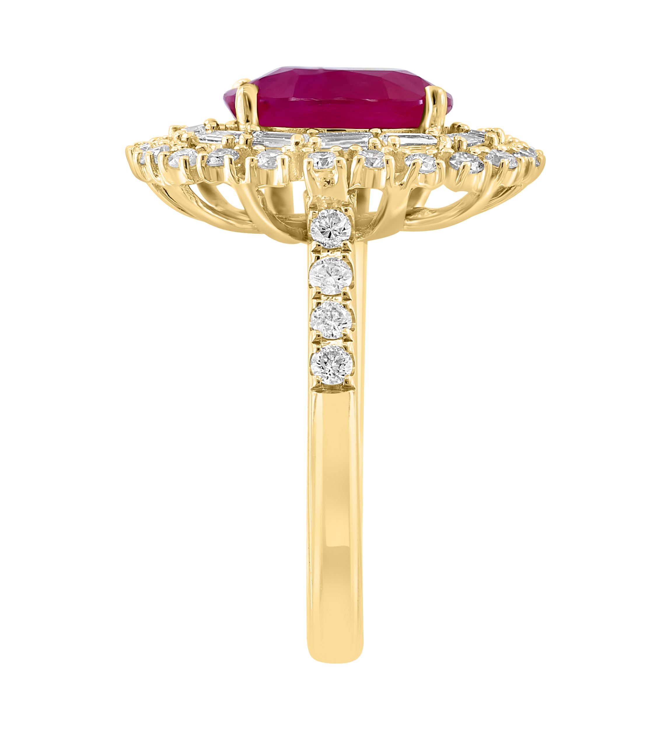 Diamond and Ruby Ring in 14K Yellow Gold