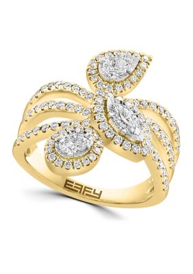 Effy 1 Ct. T.w. Diamond Ring In 14K White And Yellow Gold