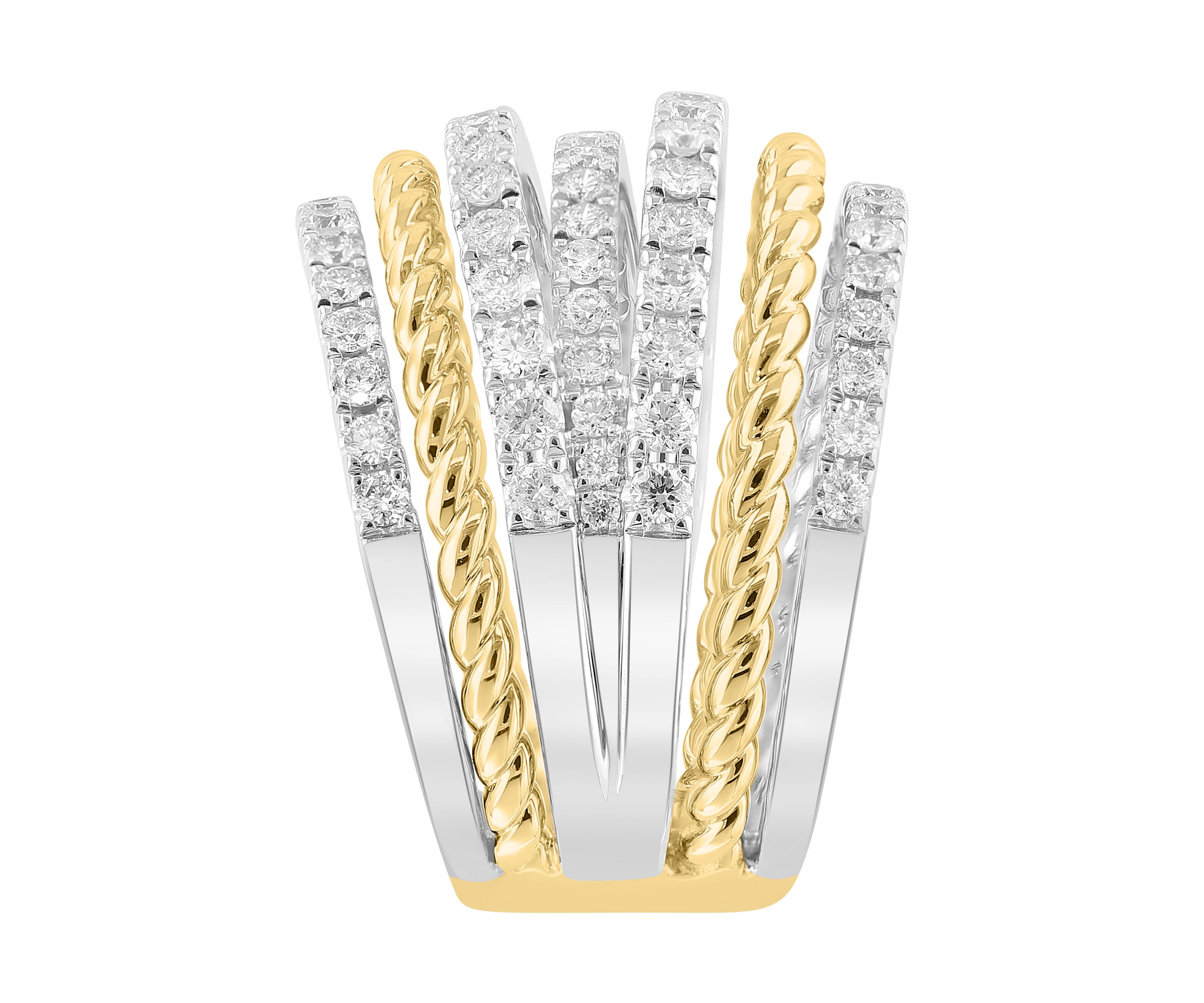 1.77 ct. t.w. Diamond Ring in 14K White and Yellow Gold