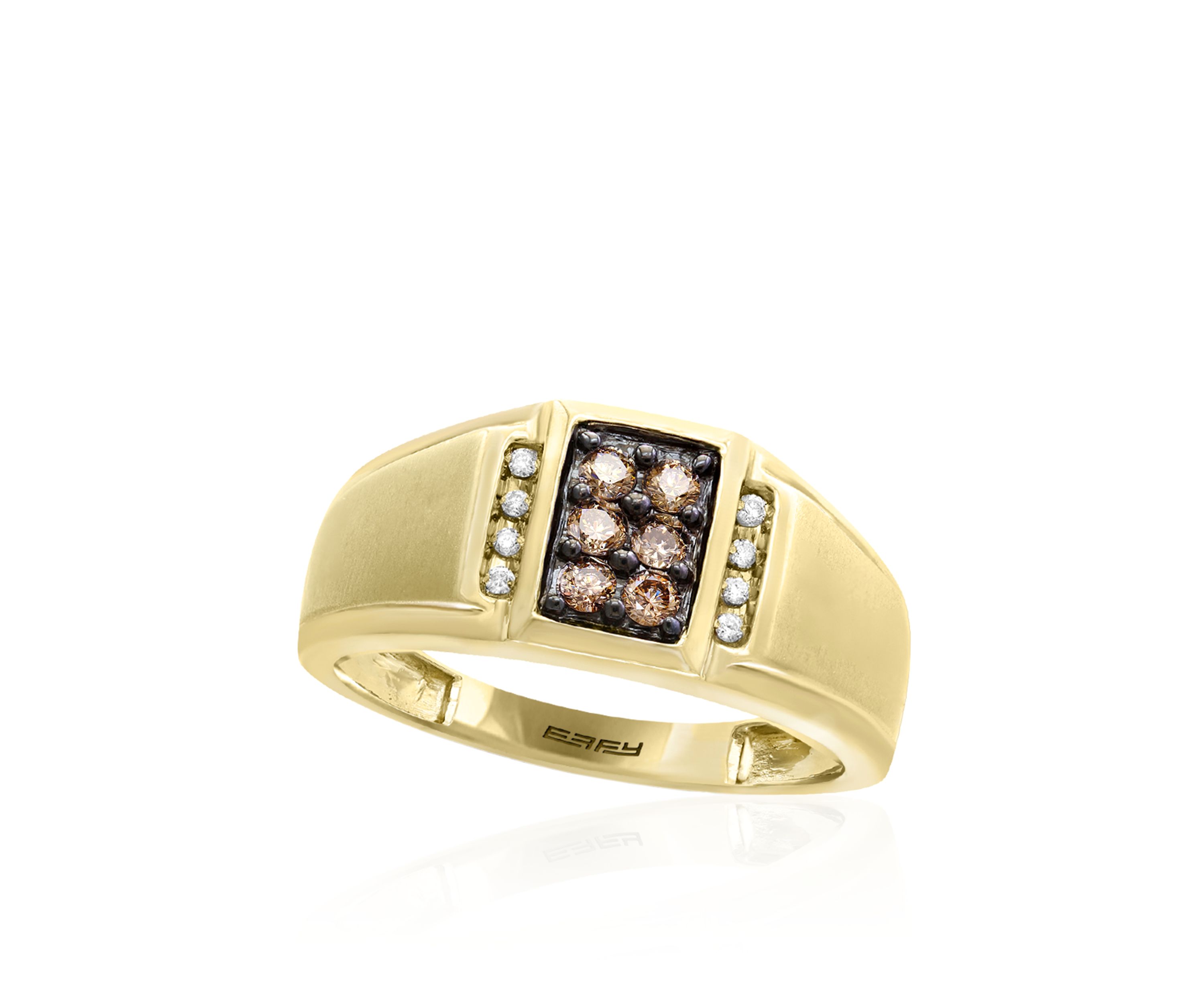 0.32 ct. t.w. Espresso and White Diamond Ring in 14k Yellow Gold