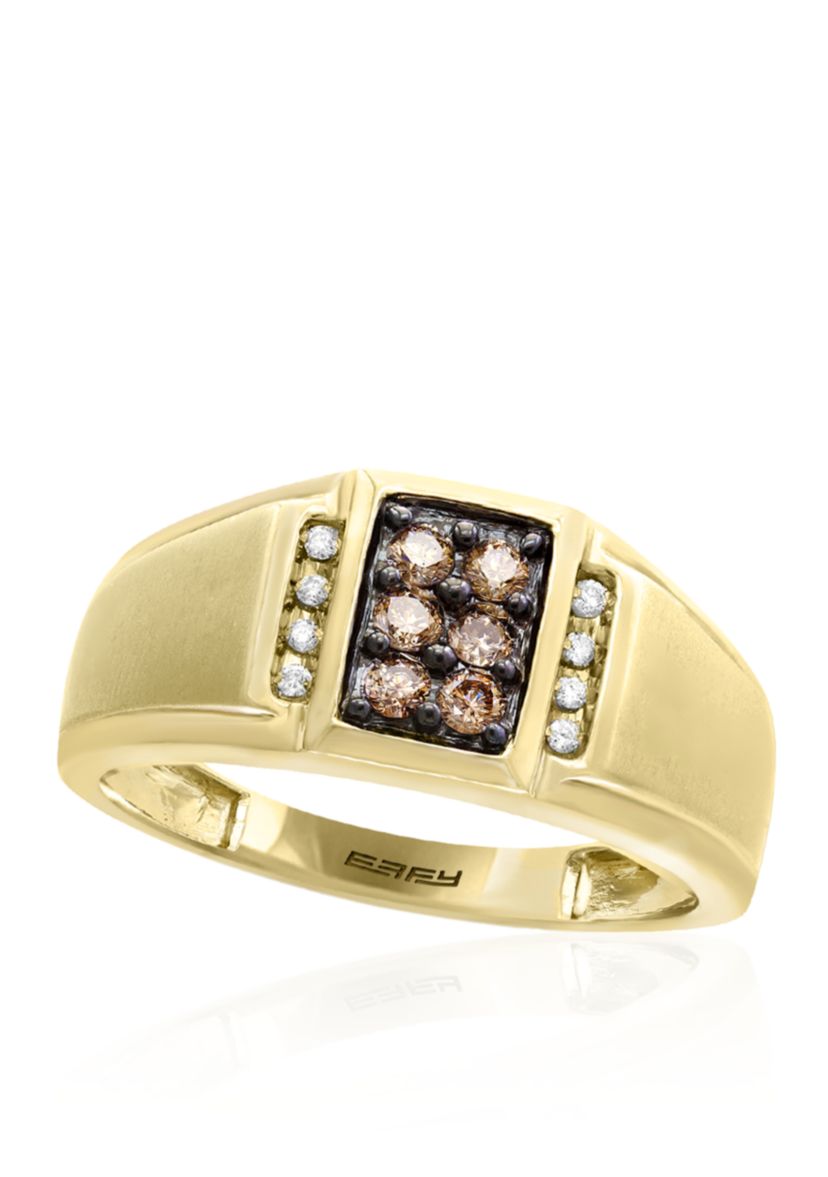 0.32 ct. t.w. Espresso and White Diamond Ring in 14k Yellow Gold