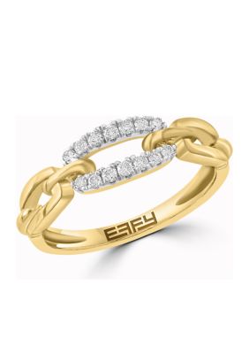 Effy® 1/6 ct. t.w. Diamond Ring in 14K Yellow Gold and Platinum | belk