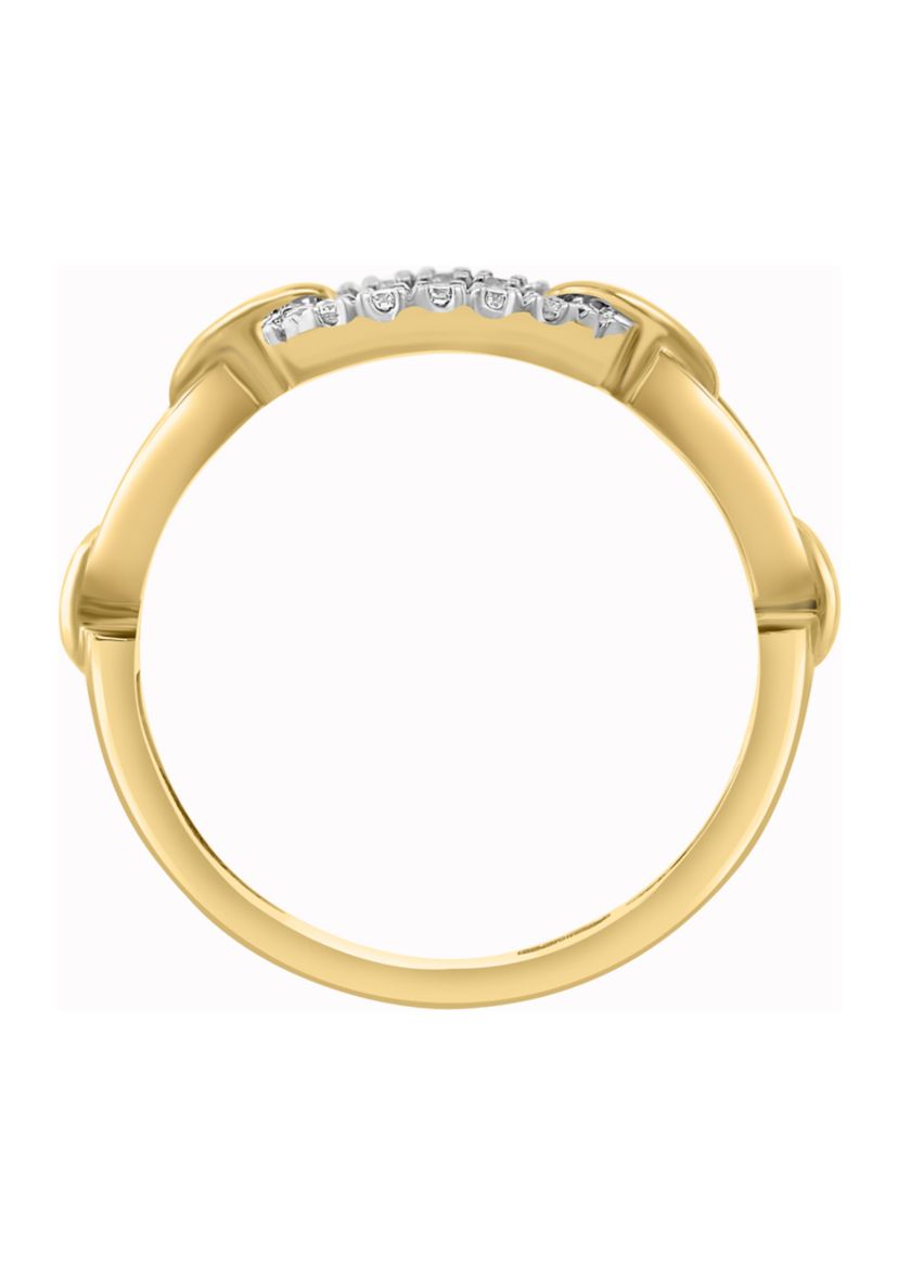 1/6 ct. t.w. Diamond Ring in Gold Over Silver