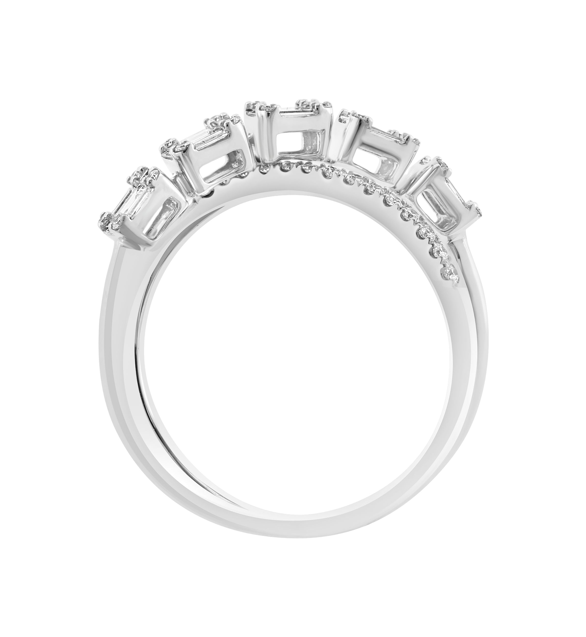 3/4 ct. t.w. Diamond Crossover Ring in 14K White Gold