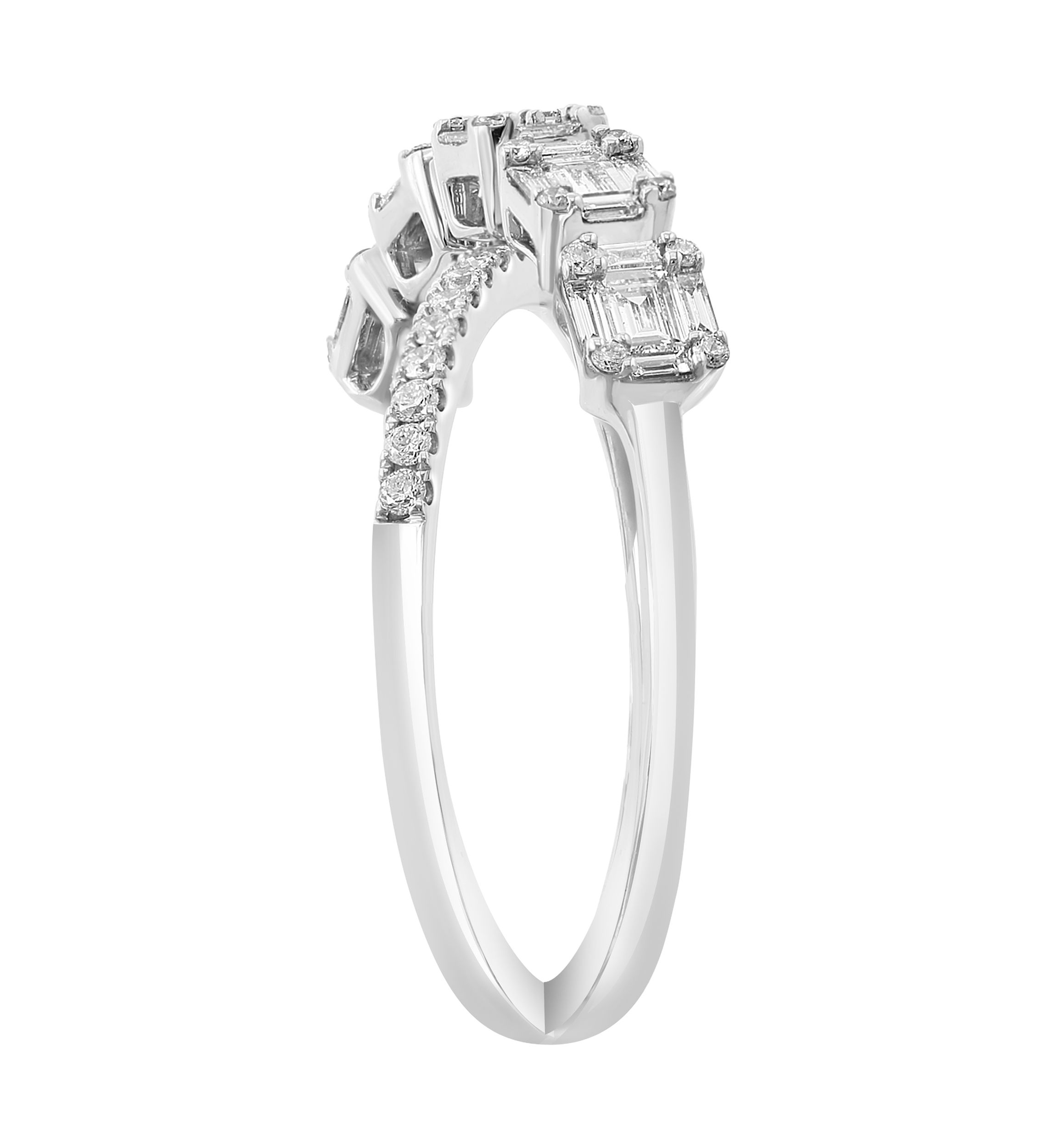 3/4 ct. t.w. Diamond Crossover Ring in 14K White Gold