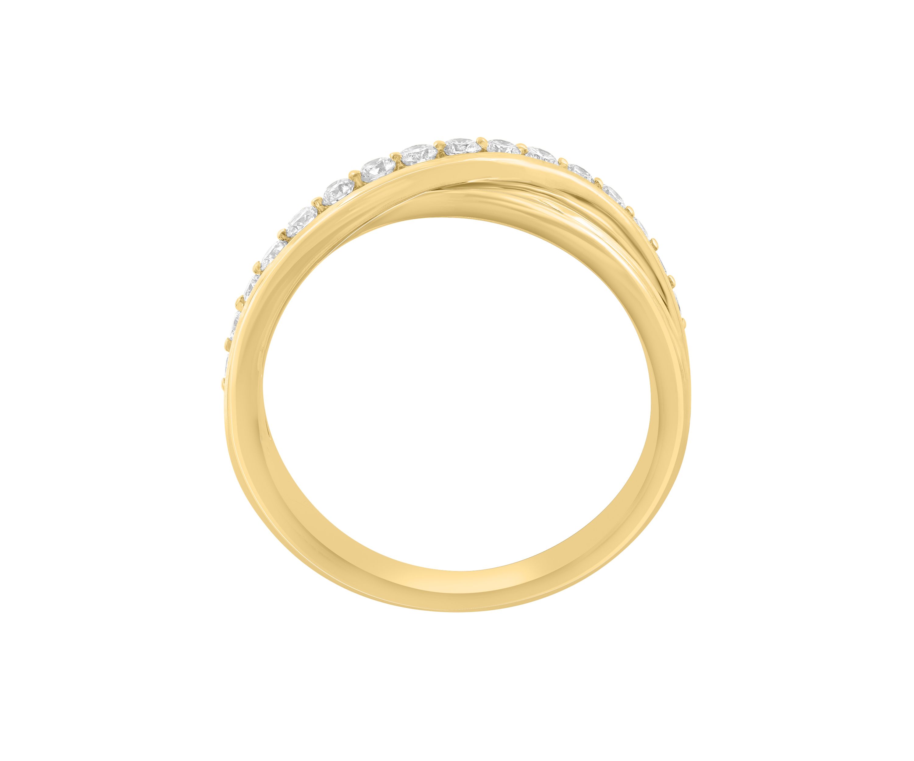 14K Yellow Gold 1/3 ct. t.w. Diamond Crossover Ring 