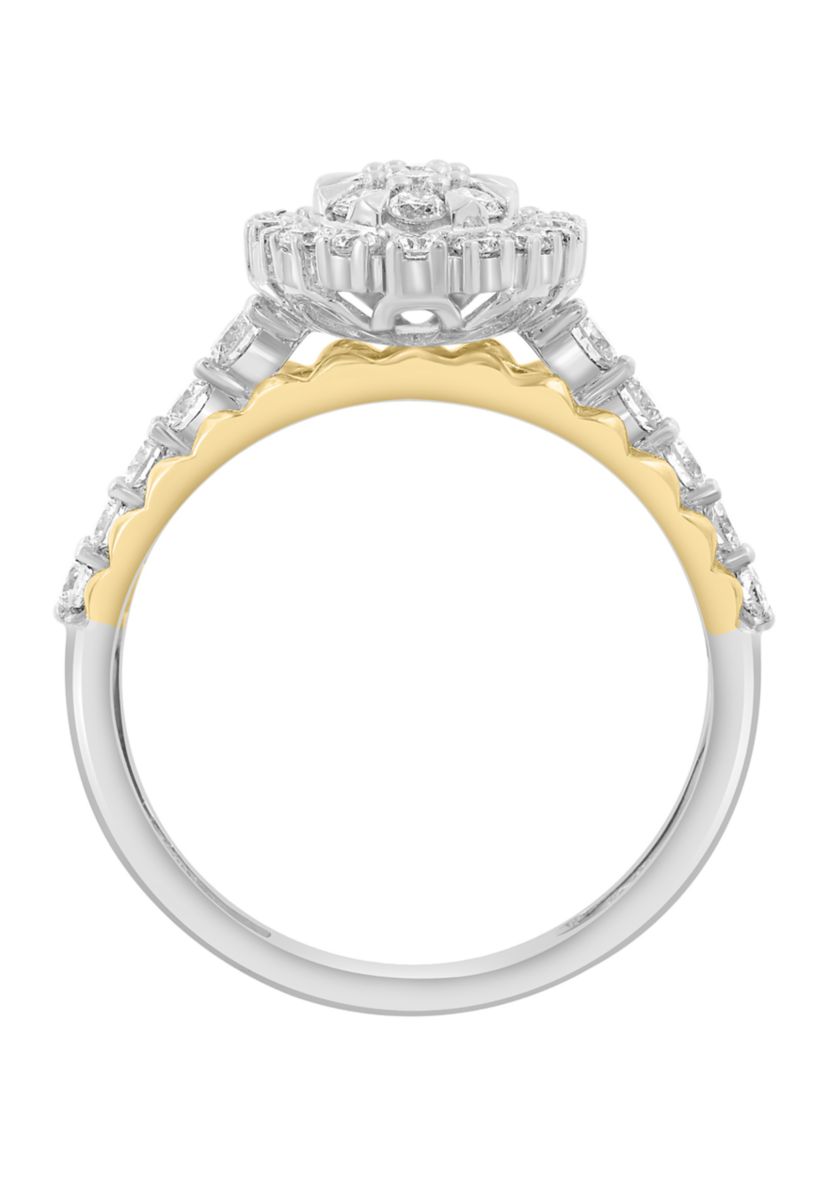 14K White Gold/Yellow Gold Diamond Ring 