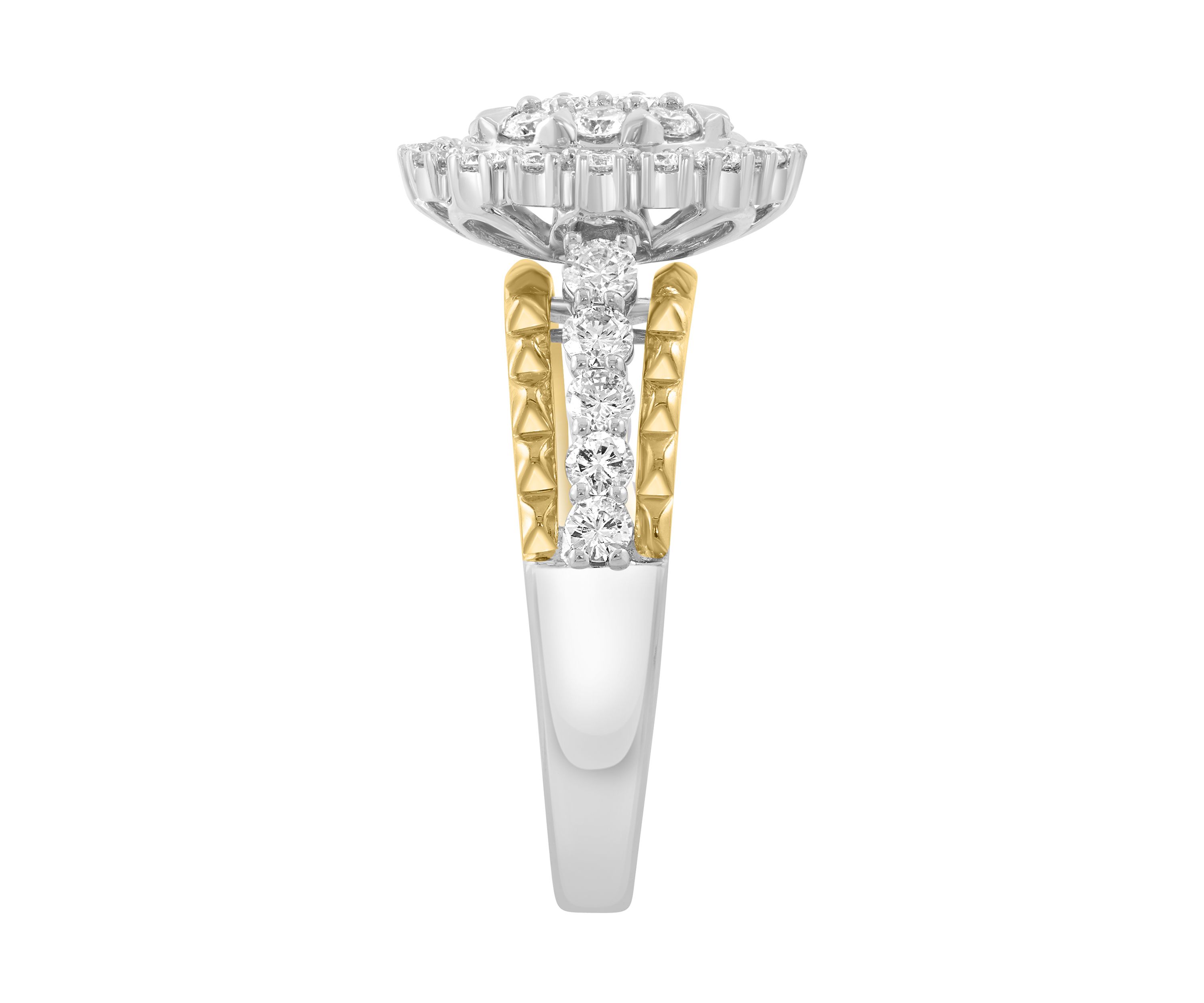 14K White Gold/Yellow Gold Diamond Ring 