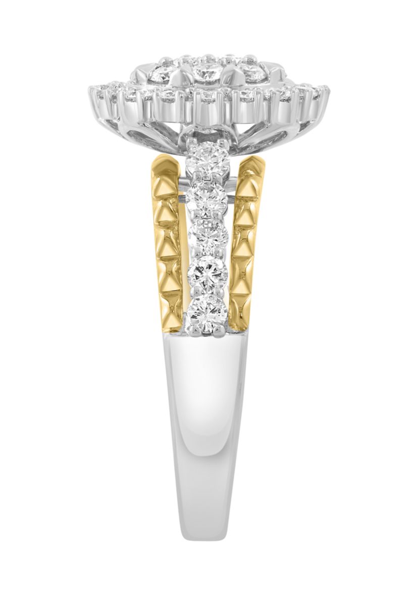 14K White Gold/Yellow Gold Diamond Ring 