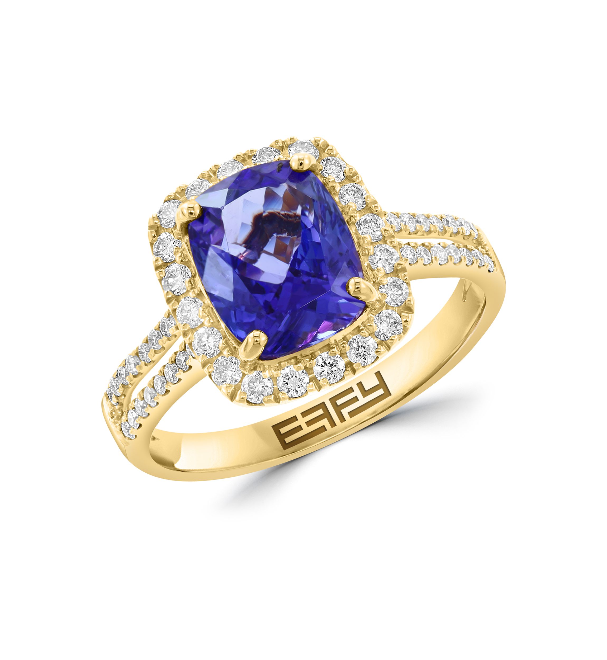3/8 ct. t.w. Diamond, Tanzanite Ring in 14K Yellow Gold