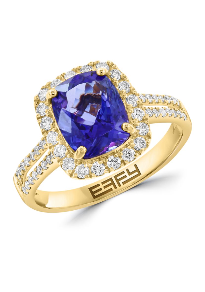 3/8 ct. t.w. Diamond, Tanzanite Ring in 14K Yellow Gold